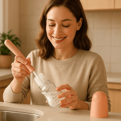 Biberon en Verre Anti - Coliques Rose | BabyZen - Miam bébé