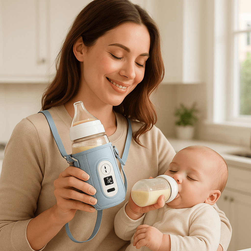 Chauffe - biberon portable | Cuir - Miam bébé