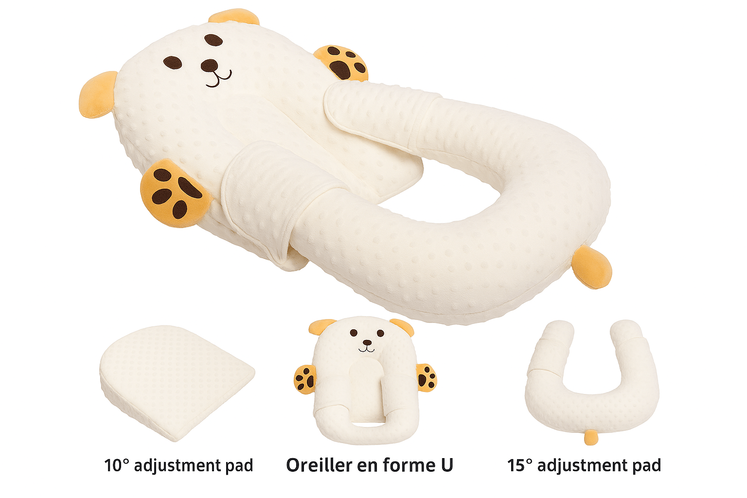 Coussin d'allaitement anti - reflux 3 - en - 1 | Mai Mai Bear - Miam bébé